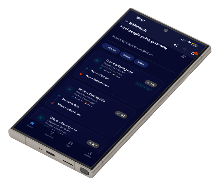RideMesh Search Feed